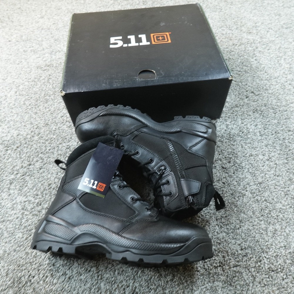 NEW 5.11 Tactifcal Boots Mens 11 Black Atac 2.0 6" Side Zip 12394ABR Combat Army